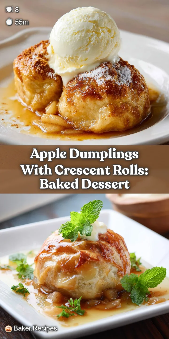 Close-up on a flaky, golden apple dumpling, revealing the soft, spiced apple filling and bubbling, buttery caramel sauce w...