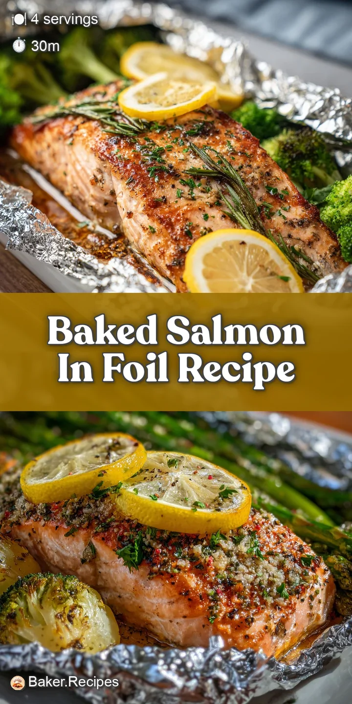 Appetizing close-up of perfectly baked salmon, revealing moist, tender flakes and vibrant herbs. Hints of lemon add bright...