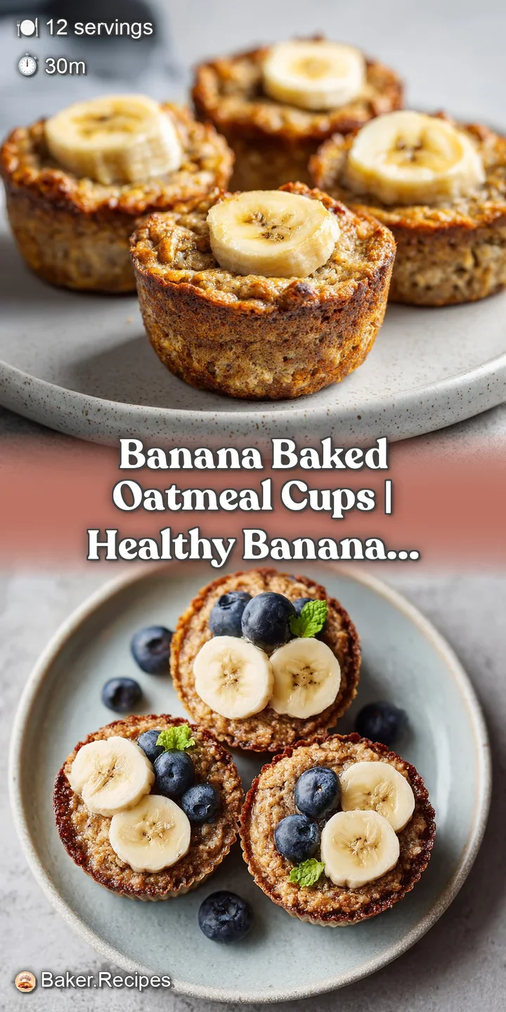 Close-up of a moist banana baked oatmeal cup, showing its tender texture and golden crust.