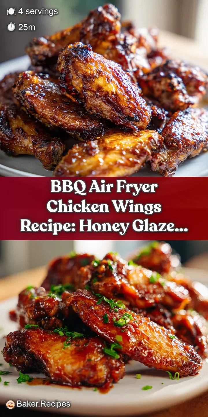 Close-up of a sticky, glistening BBQ chicken wing with crispy, caramelized skin, showcasing the rich color and texture det...