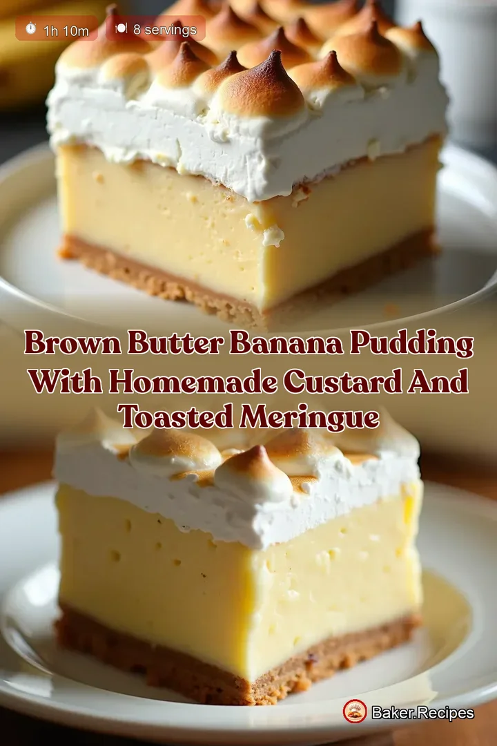 Brown Butter Banana Pudding with Homemade Custard and Toasted Meringue