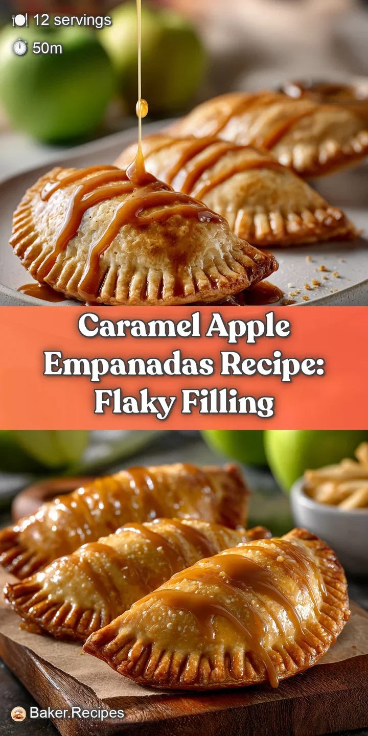 Close-up of a flaky empanada, the golden crust giving way to a glimpse of gooey caramel apple filling. Tempting warmth ema...