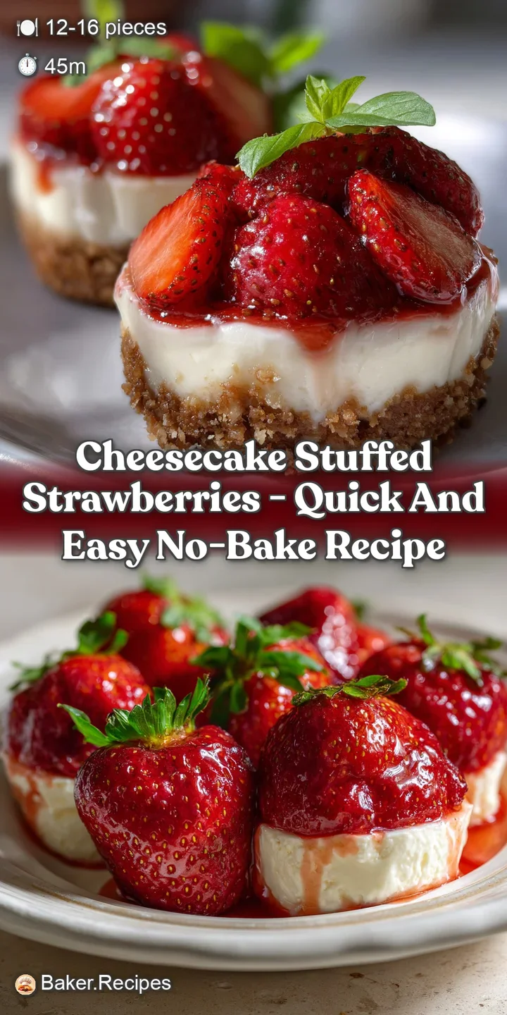 Cheesecake Stuffed Strawberries - Quick and Easy No-Bake Recipe