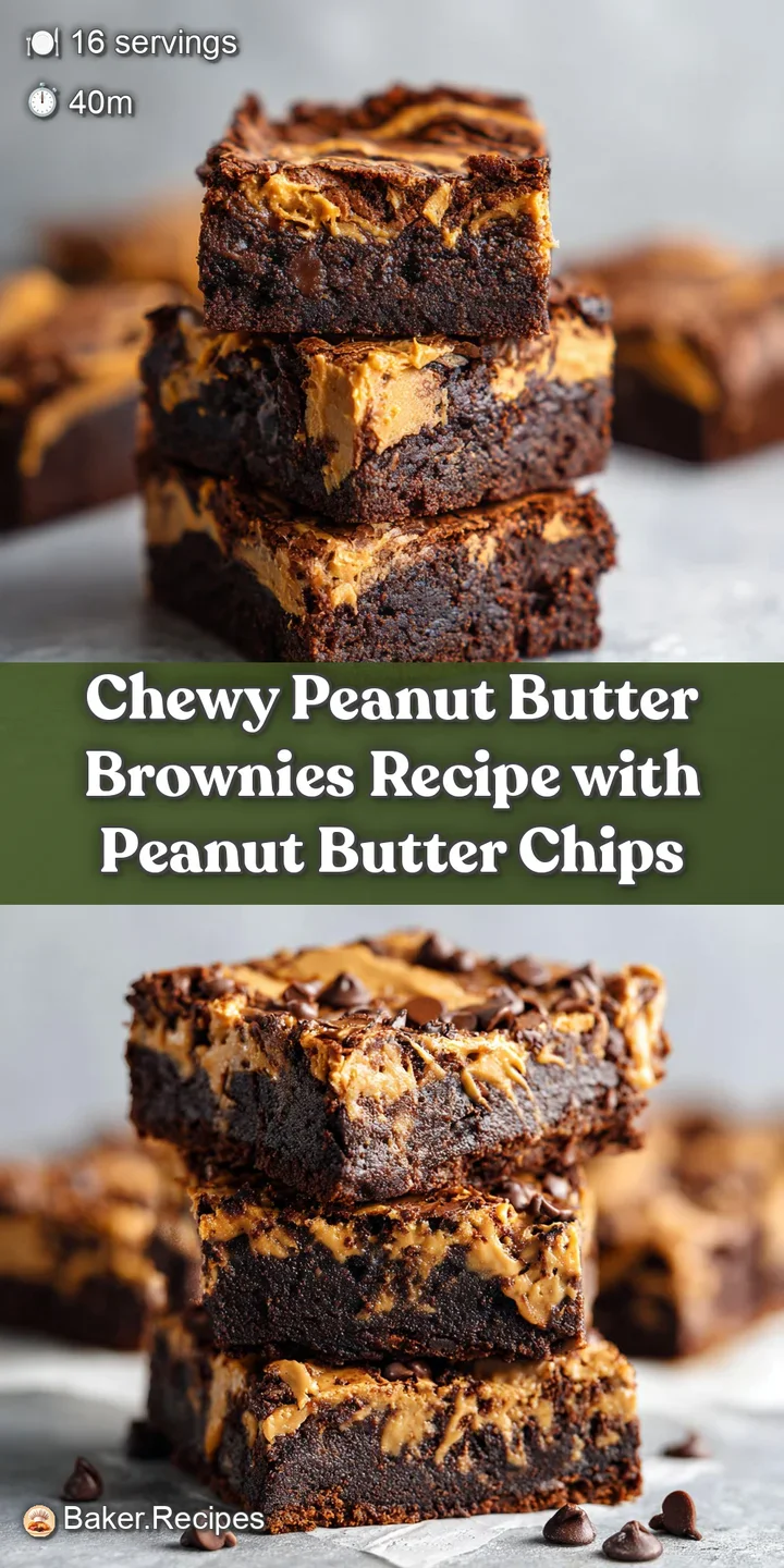 Close-up texture of a peanut butter brownie with a marbled surface. Soft, glistening swirls invite you to take a bite of c...