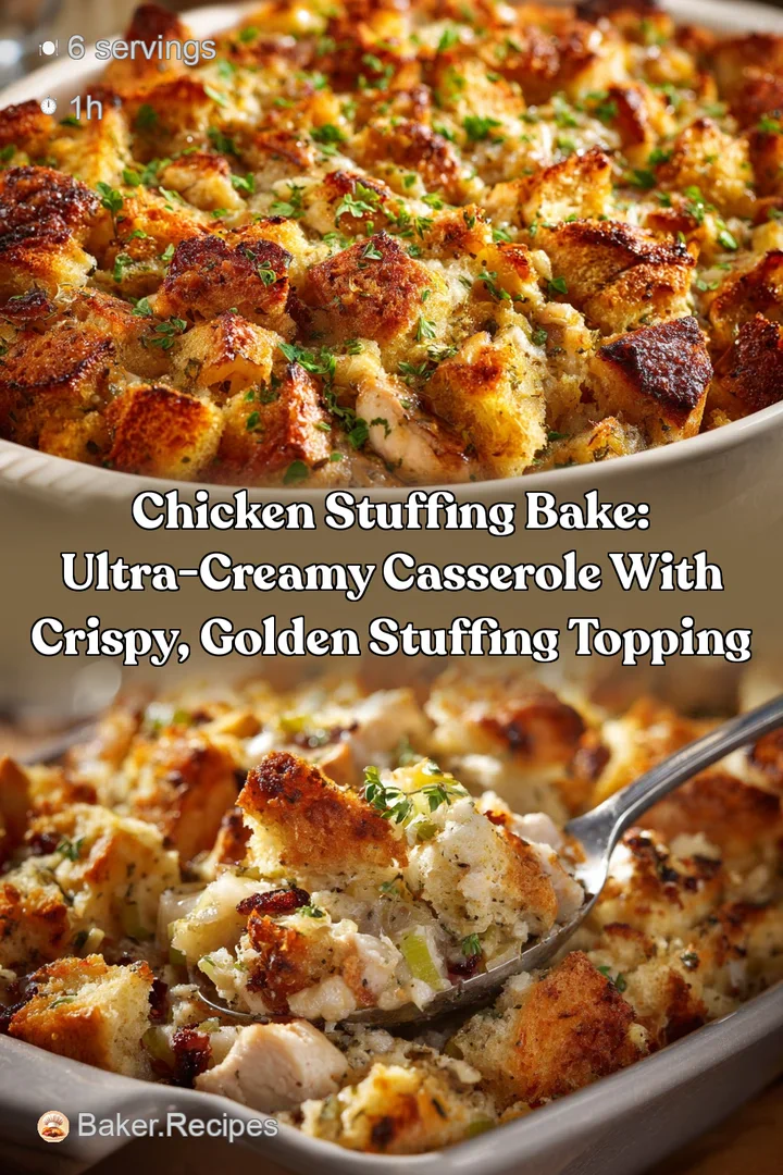Chicken Stuffing Bake: Ultra-Creamy Casserole With Crispy Golden Stuffing Topping