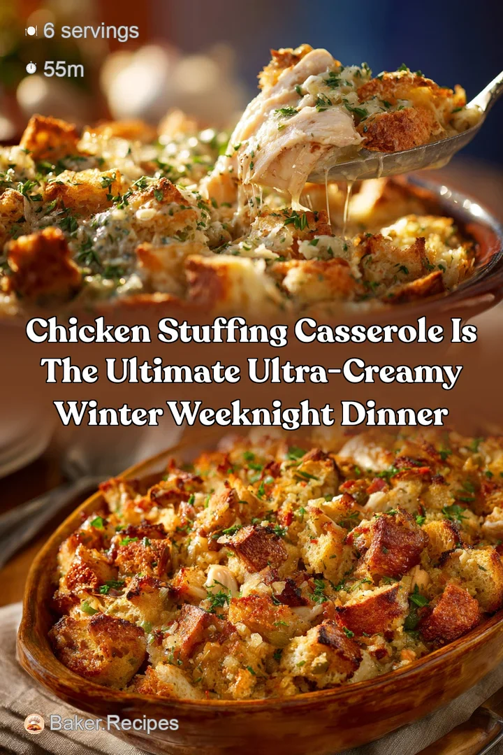 Chicken Stuffing Casserole is the Ultimate Ultra-Creamy Winter Weeknight Dinner