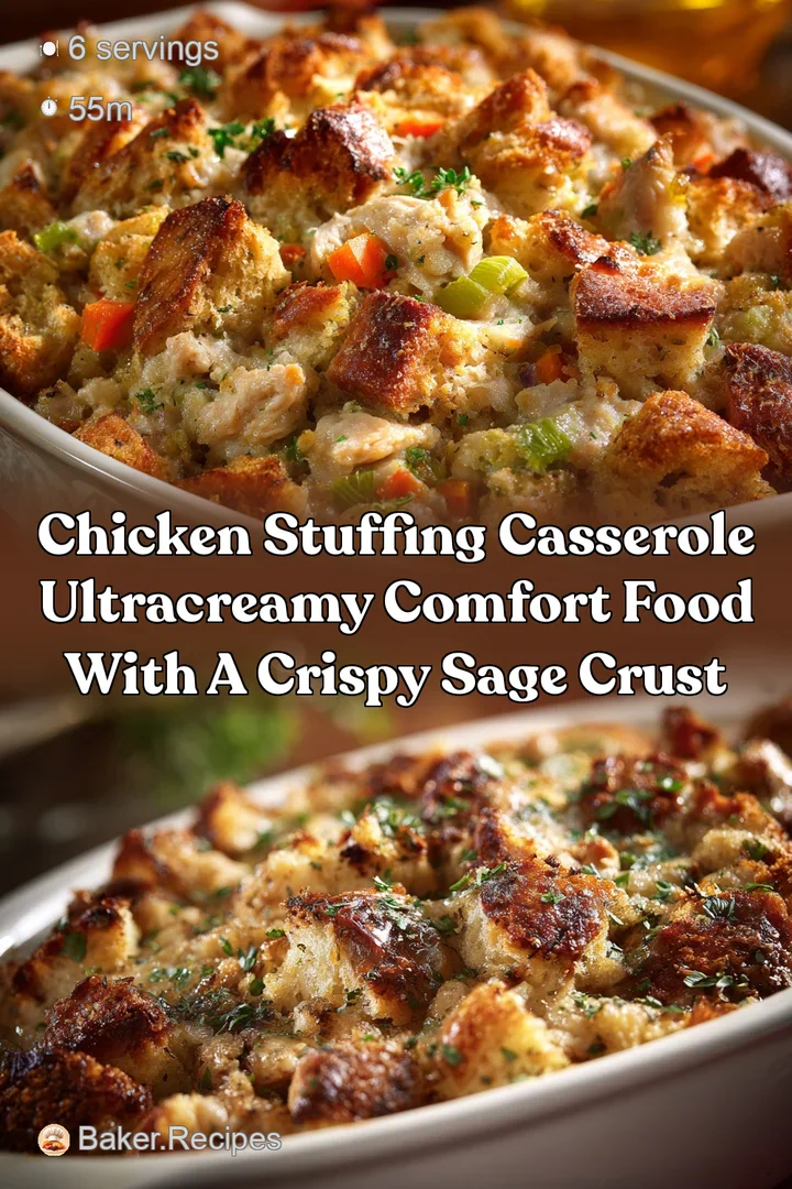 Chicken Stuffing Casserole UltraCreamy Comfort Food with a Crispy Sage Crust