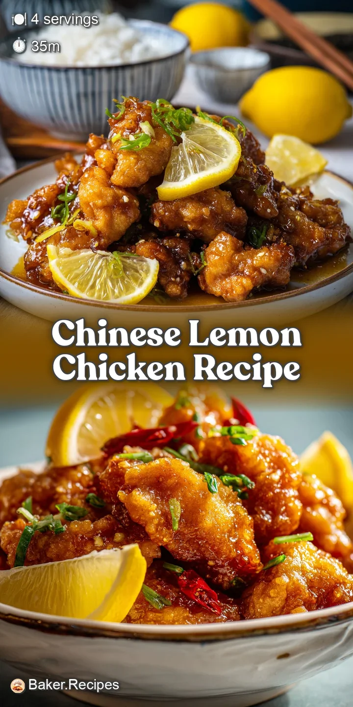 Close-up of glistening, crispy lemon chicken. Sweet and tangy sauce clings to the battered chicken. Sesame seeds add texture.
