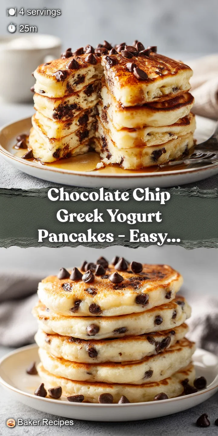 Close-up of a fluffy pancake with gooey, melted chocolate chips oozing from its surface.