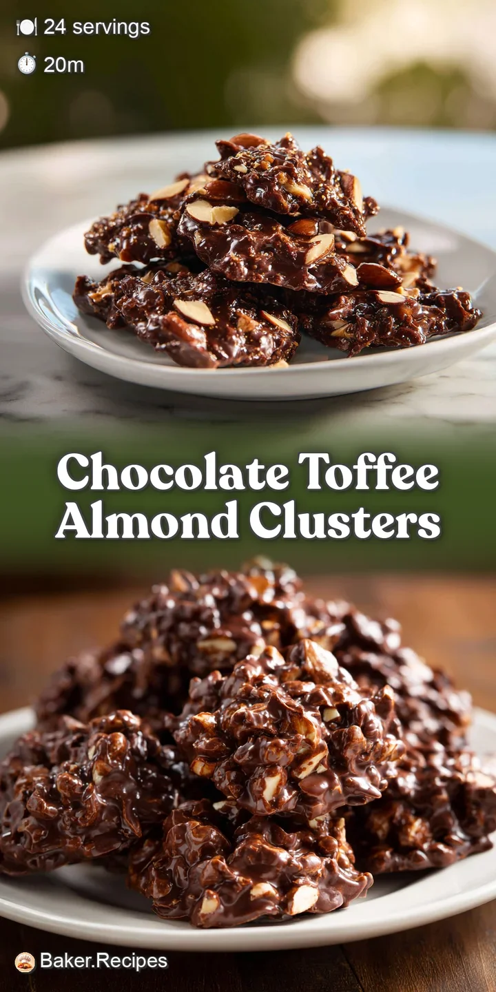 Close-up reveals the irresistible textures of dark chocolate, brittle toffee, and slivered almonds in these tempting homem...