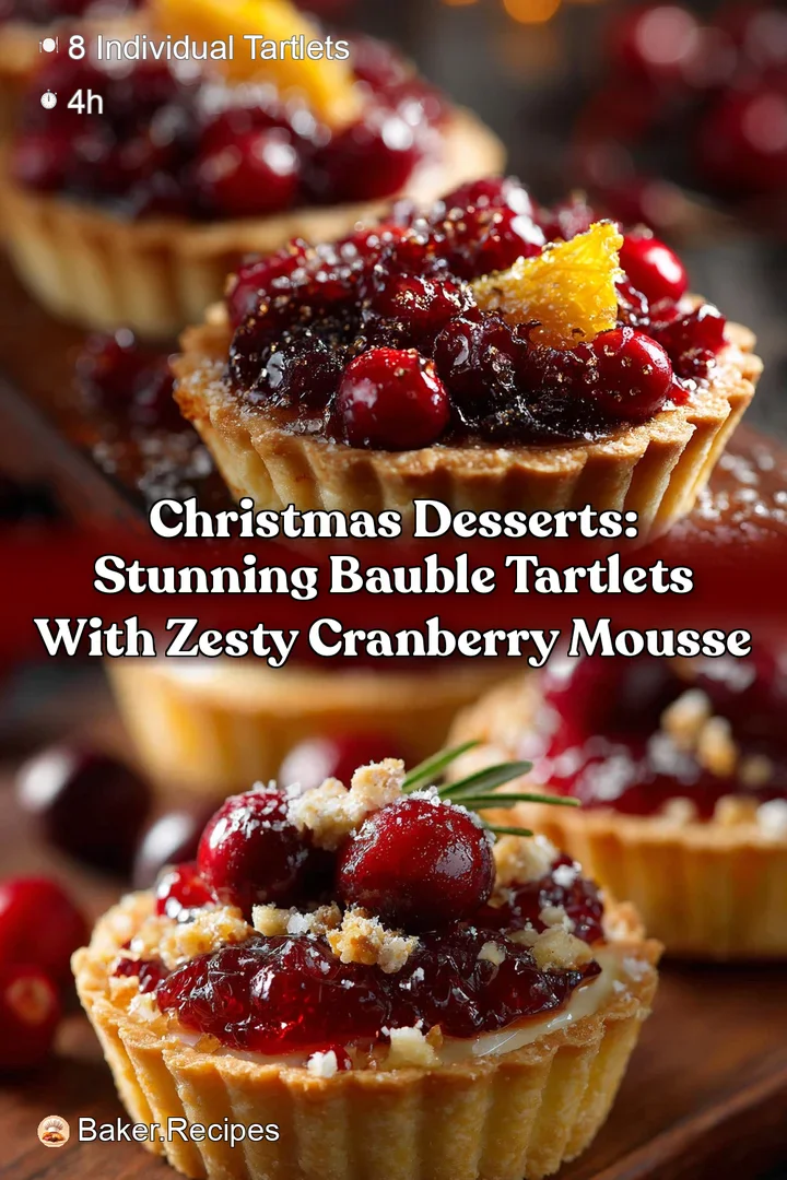 Christmas Desserts: Stunning Bauble Tartlets with Zesty Cranberry Mousse