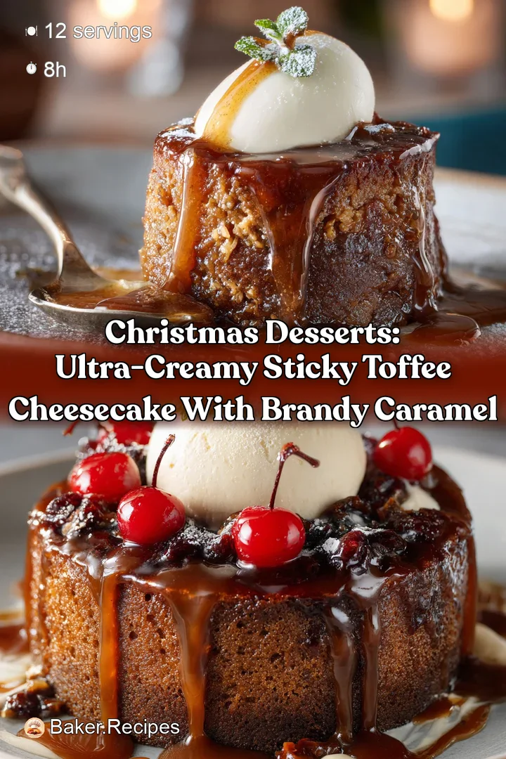 Christmas Desserts: Ultra-Creamy Sticky Toffee Cheesecake with Brandy Caramel