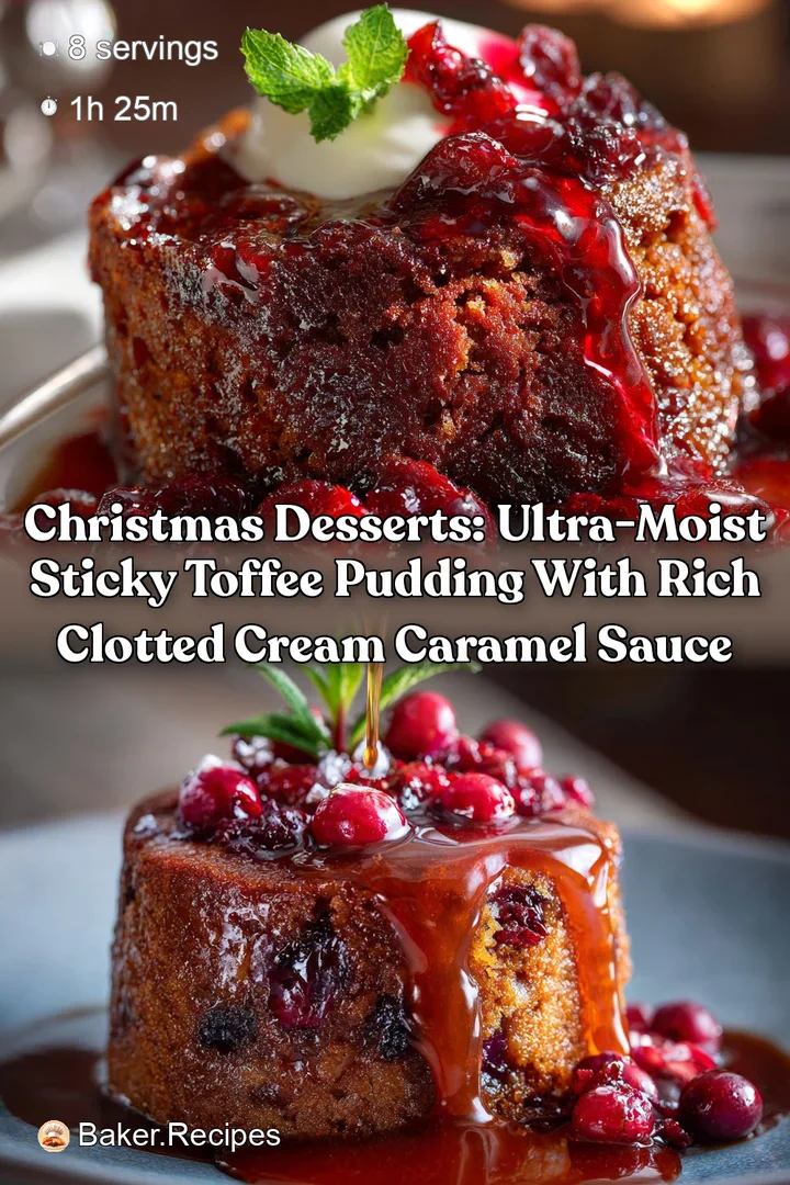 Christmas Desserts: Ultra-Moist Sticky Toffee Pudding with Rich Clotted Cream Caramel Sauce