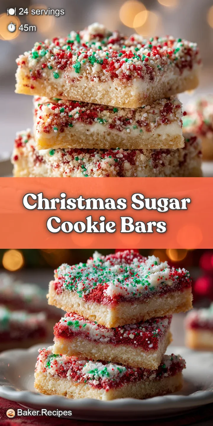 Close-up captures the soft texture and sweet, creamy frosting of a Christmas sugar cookie bar with bright holiday sprinkles.