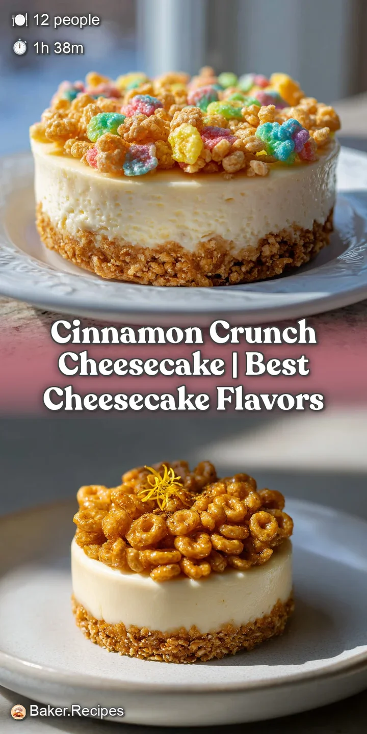 Macro shot of golden-brown cinnamon crumble atop a rich, velvety cream filling with a buttery crust below.