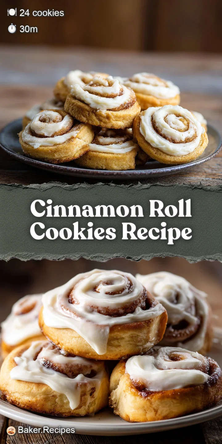 Close-up of a frosted cinnamon roll cookie showing the soft, gooey texture and sweet cream cheese frosting swirls.