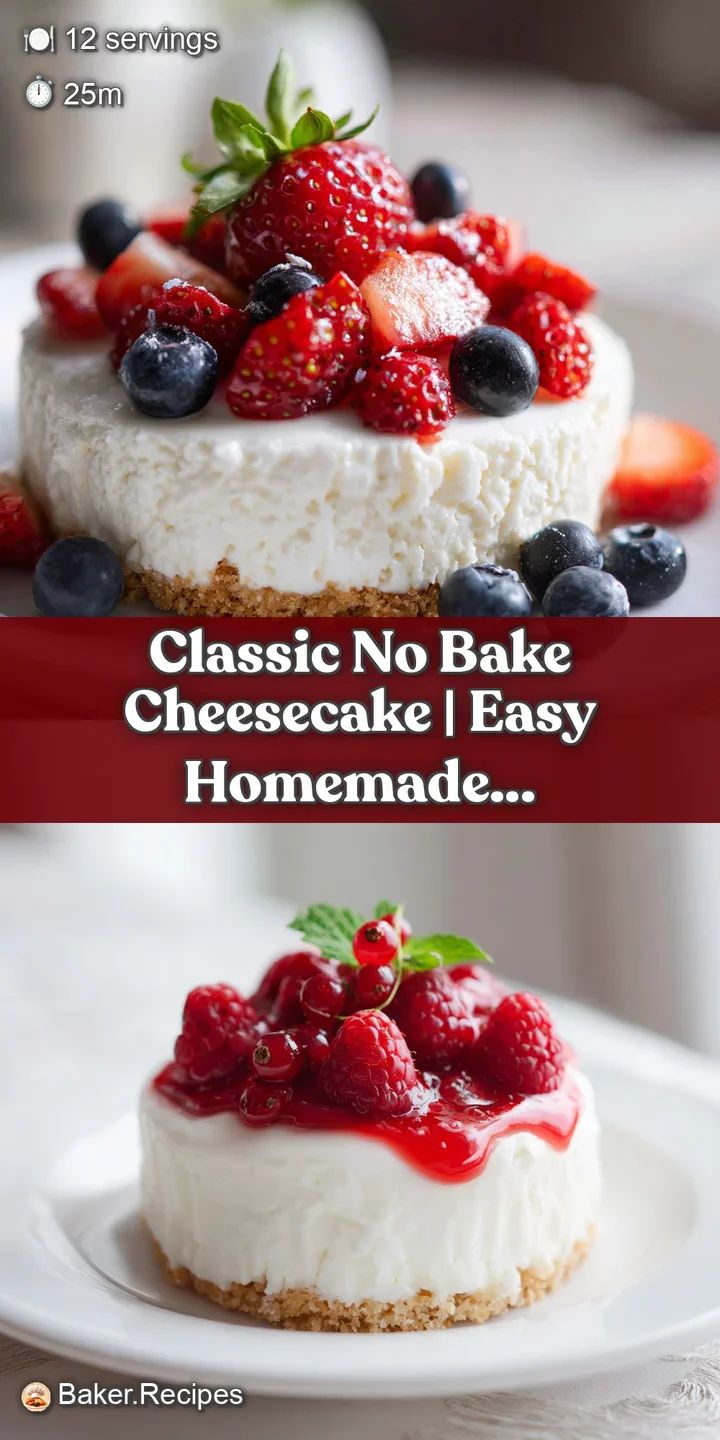 Close-up of a lusciously smooth no-bake cheesecake, showcasing its airy texture and glossy topping.