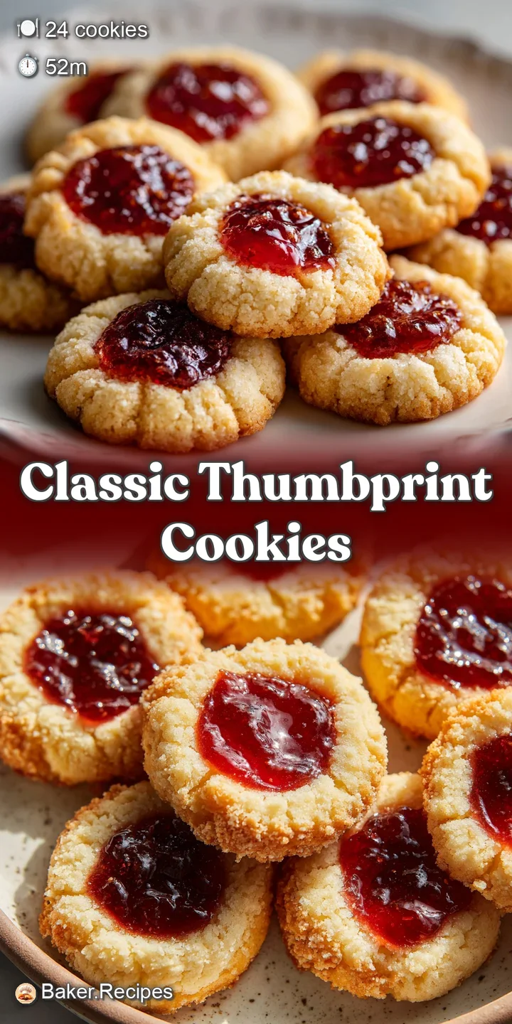 A tempting view of one soft, buttery thumbprint cookie filled with bright red raspberry jam, ready to be enjoyed.