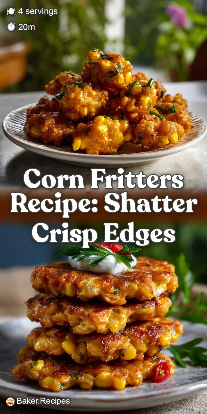 Close-up of a bubbling, cheesy corn fritter, showcasing a perfectly fried exterior and the melty, sharp cheese pull. Appet...