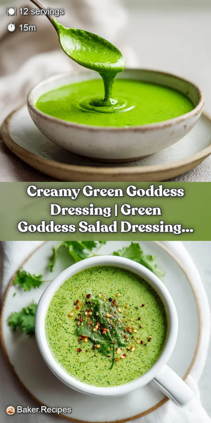 Close-up of a thick, emerald-green dressing, rich with finely chopped herbs and a luscious, smooth consistency.