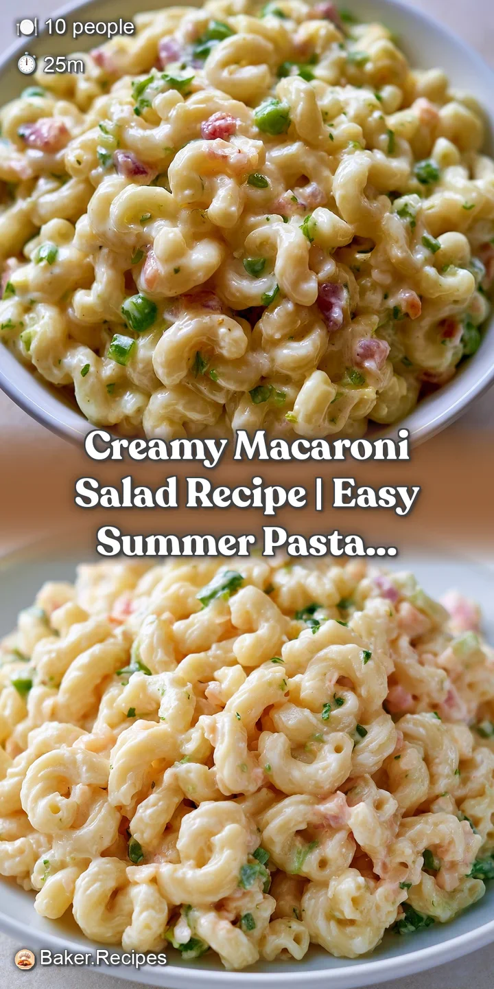 Close-up of velvety, cream-coated macaroni with glistening bits of red bell pepper and crisp green onions.