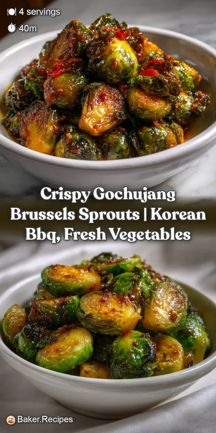Crispy Gochujang Brussels Sprouts | Korean Bbq Fresh Vegetables