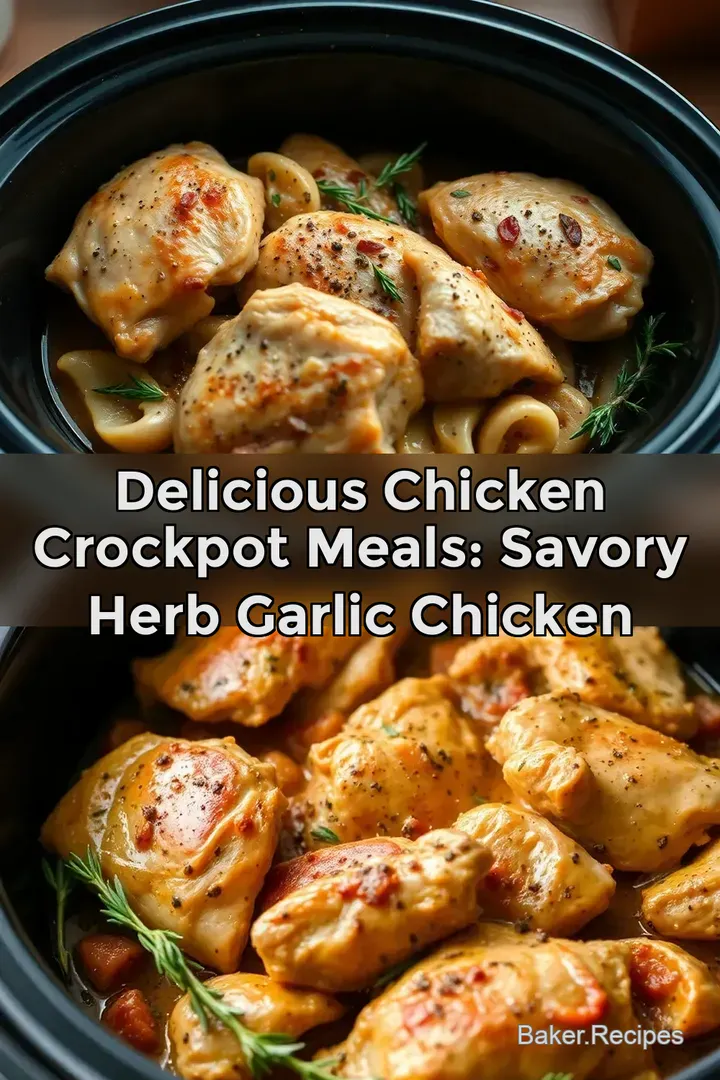 Delicious Chicken Crockpot Meals: Savory Herb Garlic Chicken