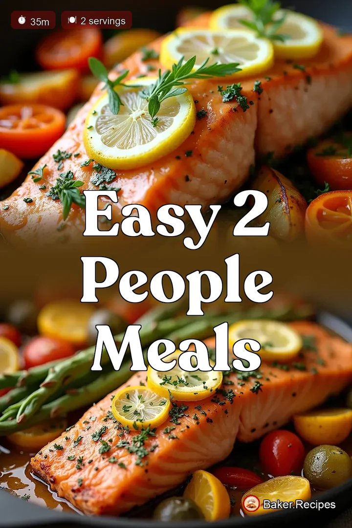Easy 2 People Meals OnePan Lemon Salmon Veg - Baker Recipes