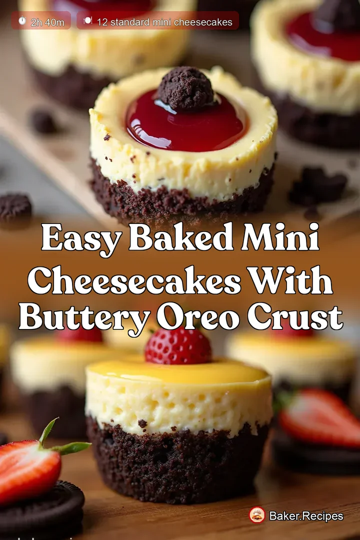 Easy Baked Mini Cheesecakes with Buttery Oreo Crust