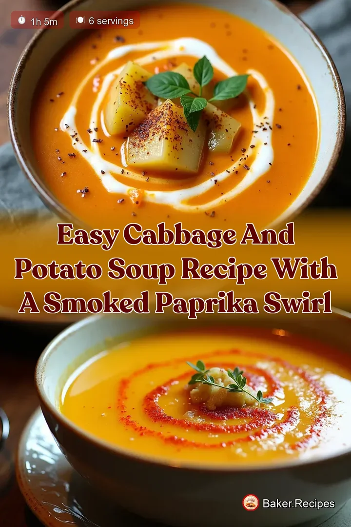 Easy Cabbage and Potato Soup Recipe with a Smoked Paprika Swirl