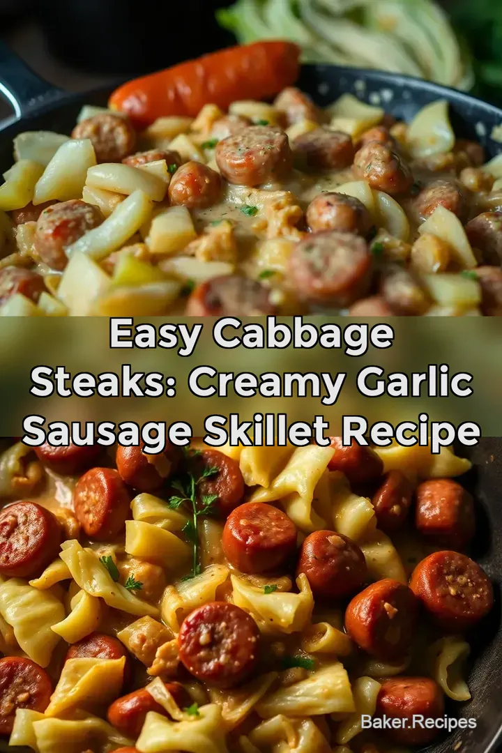 Easy Cabbage Steaks: Creamy Garlic Sausage Skillet Recipe