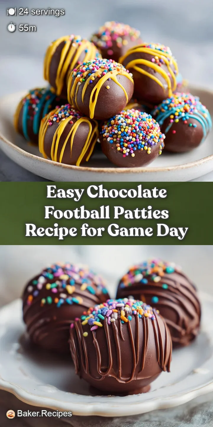 Close-up: a decadent dark chocolate football candy, featuring a textured white icing design, irresistible sweet treat.