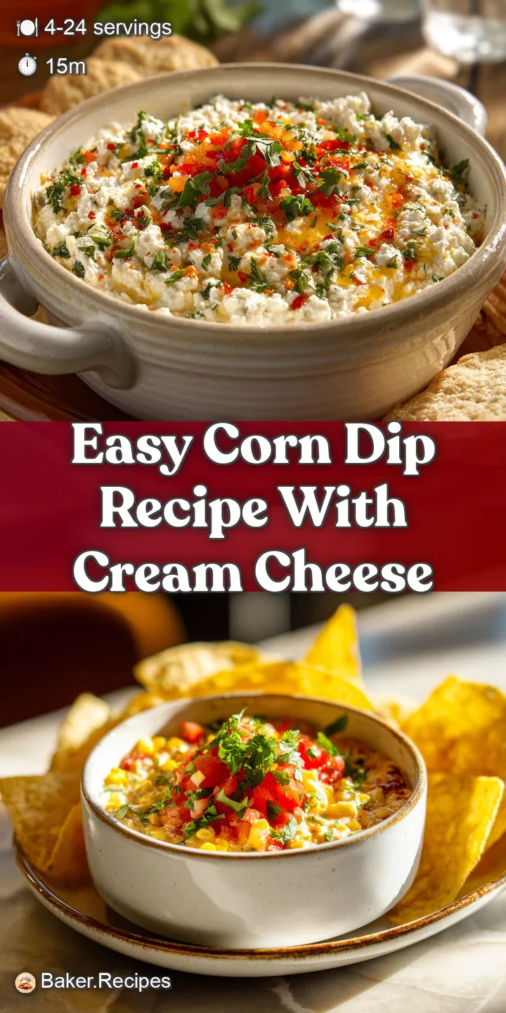 Close-up of a creamy, cheesy corn dip with visible corn kernels, diced tomatoes, and chives, inviting and flavorful.