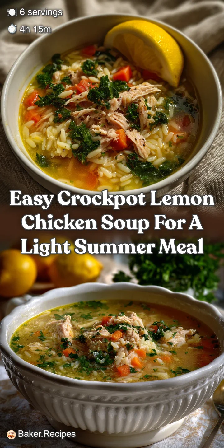 Easy Crockpot Lemon Chicken Soup for a Light Summer Meal
