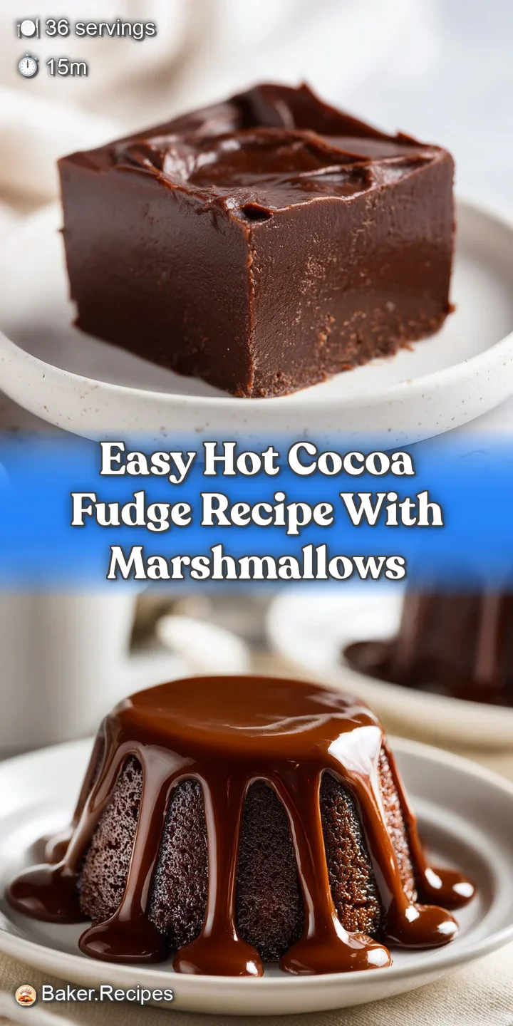 Close-up of glistening hot cocoa fudge. Velvety, smooth texture with pockets of melted marshmallow. A sweet, comforting tr...