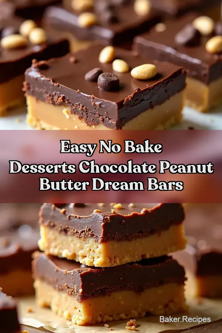 Easy No Bake Desserts Chocolate Peanut Butter Dream Bars