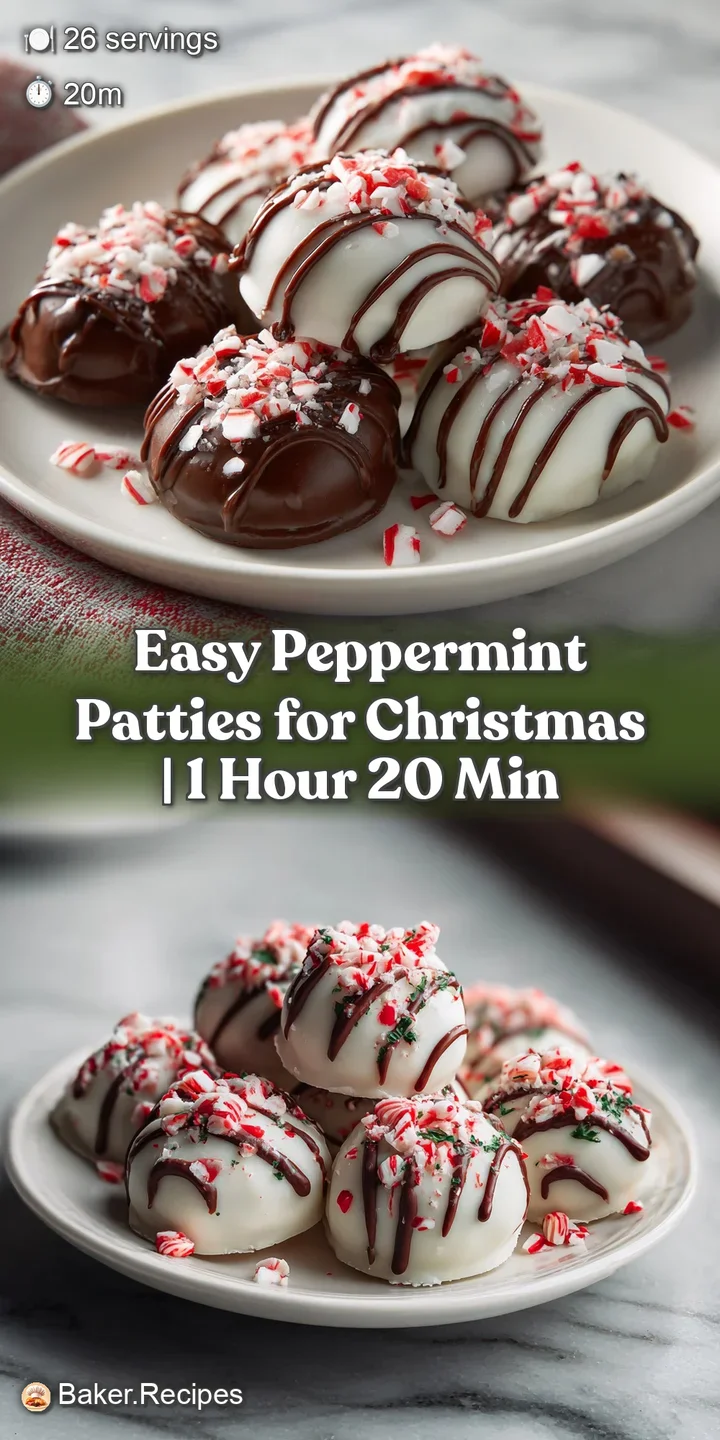 Close-up capturing the glossy, smooth dark chocolate shell of a peppermint patty, hinting at the cool, refreshing white ce...
