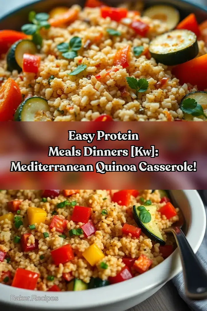 Easy Protein Meals Dinners [kw]: Mediterranean Quinoa Casserole!