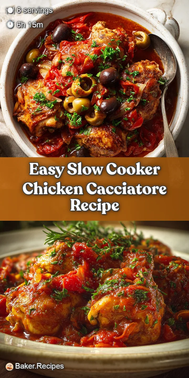 Close-up of glistening chicken cacciatore, juicy chicken with soft potatoes in a vibrant tomato sauce. A comforting, home...