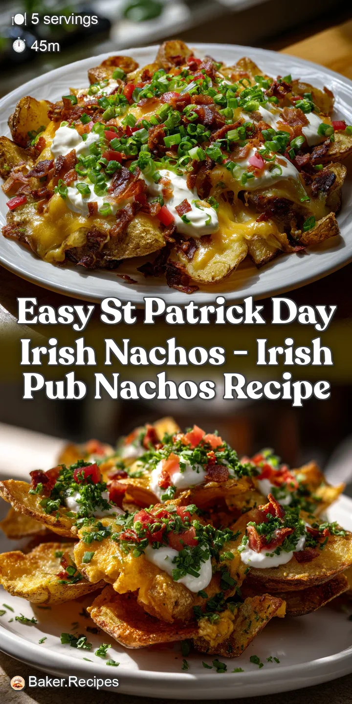 Close-up view of melted cheese clinging to golden potato rounds, with savory corned beef and a sprinkle of fresh, bright g...