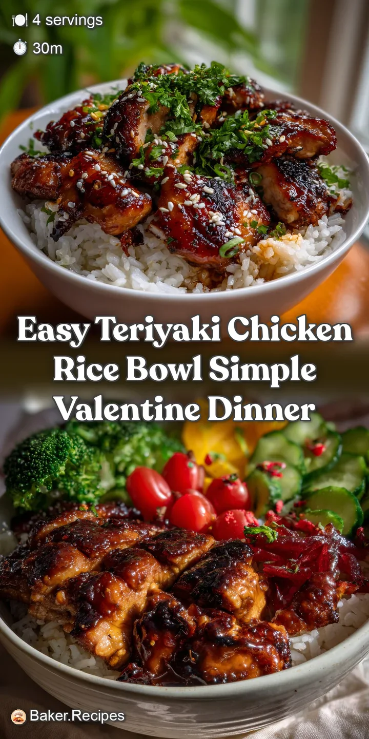 Easy Teriyaki Chicken Rice Bowl Simple Valentine Dinner