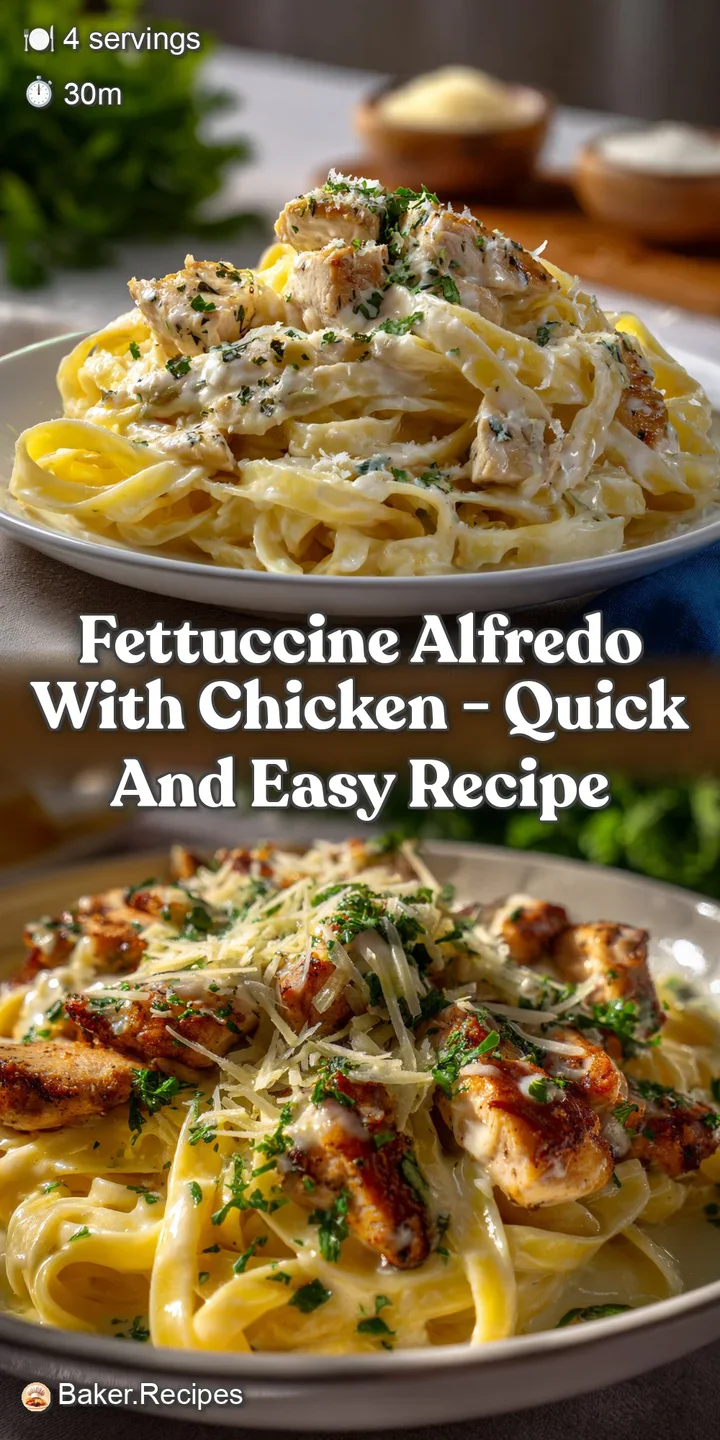 Fettuccine Alfredo with Chicken - Quick and Easy Recipe