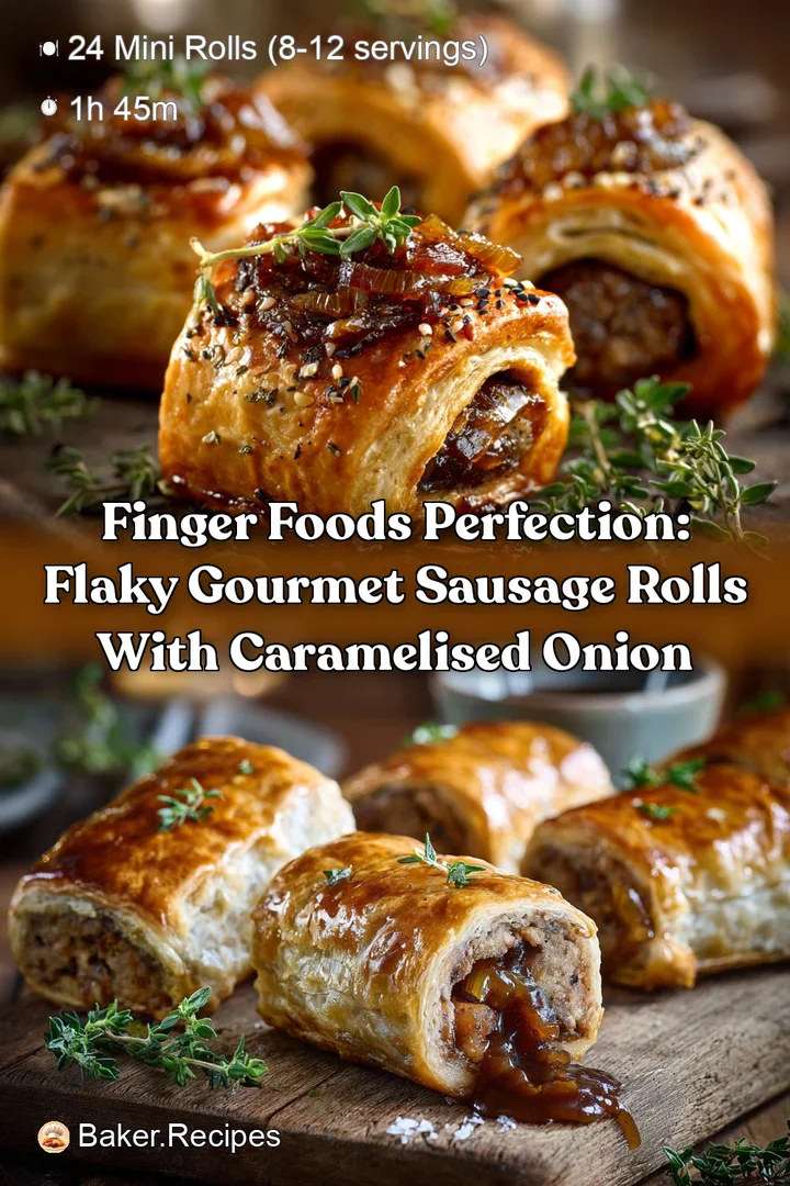 Finger Foods Perfection: Flaky Gourmet Sausage Rolls with Caramelised Onion
