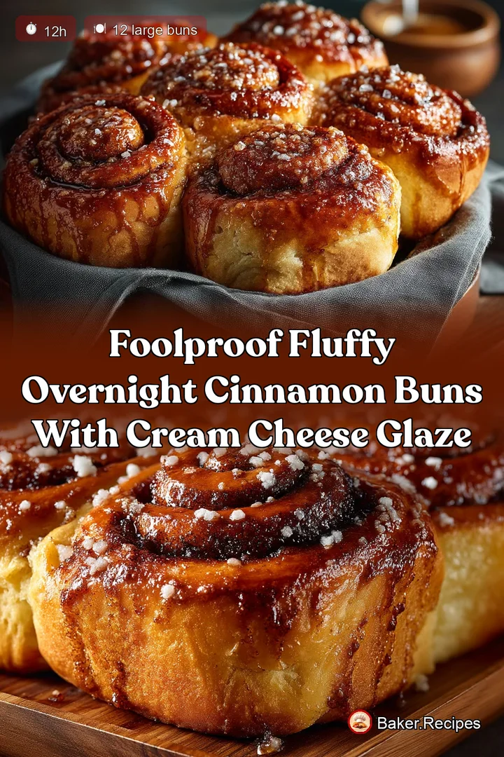 Foolproof Fluffy Overnight Cinnamon Buns with Cream Cheese Glaze