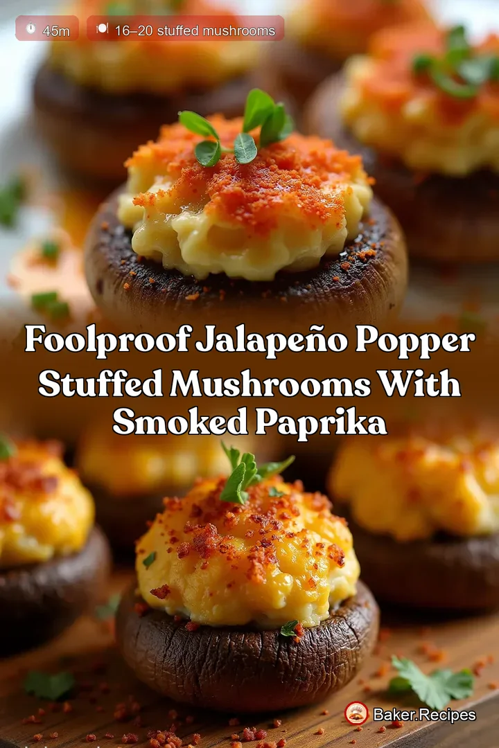 Foolproof Jalape&ntilde;o Popper Stuffed Mushrooms with Smoked Paprika