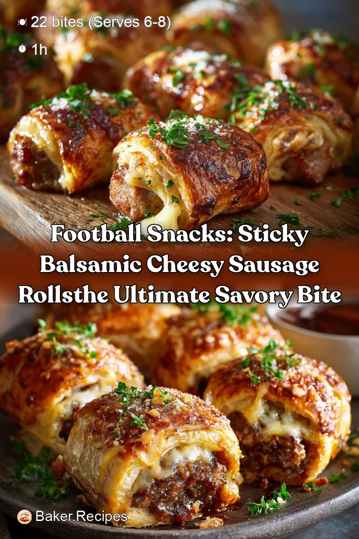Football Snacks: Sticky Balsamic Cheesy Sausage RollsThe Ultimate Savory Bite
