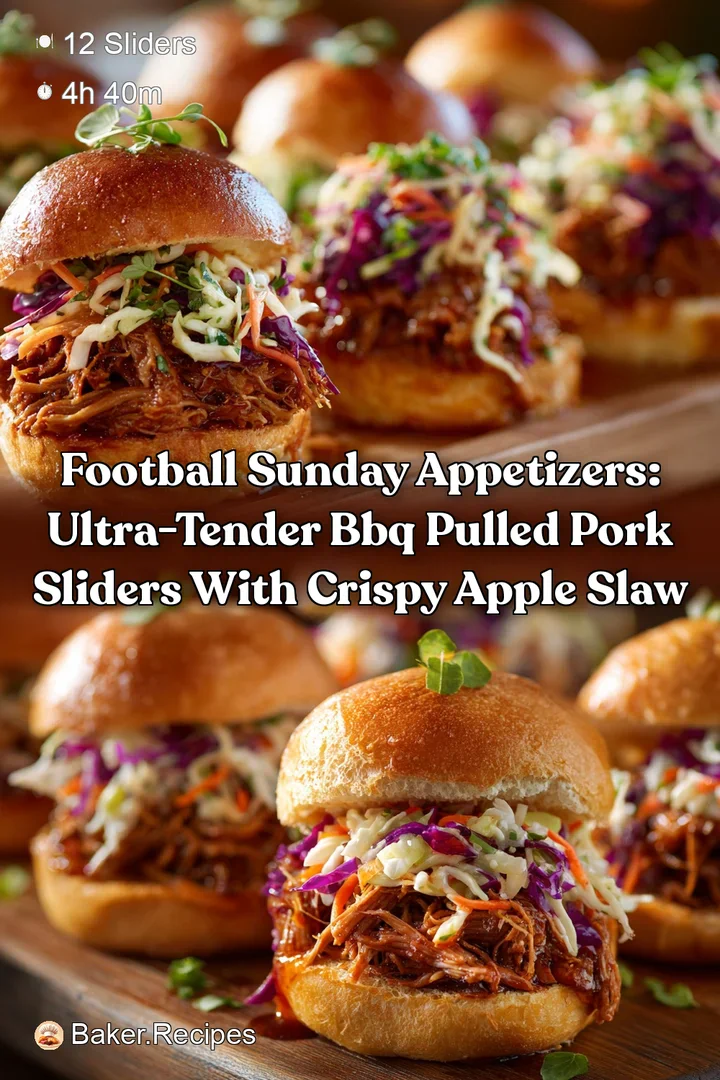Football Sunday Appetizers: Ultra-Tender BBQ Pulled Pork Sliders with Crispy Apple Slaw