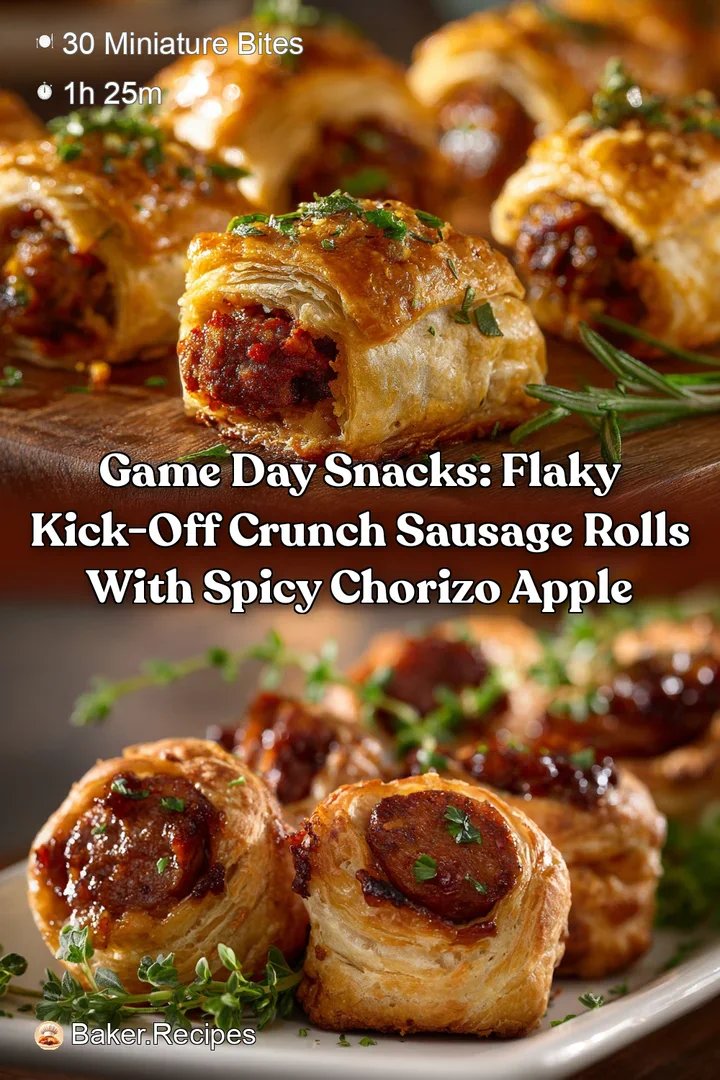 Game Day Snacks: Flaky Kick-Off Crunch Sausage Rolls with Spicy Chorizo Apple
