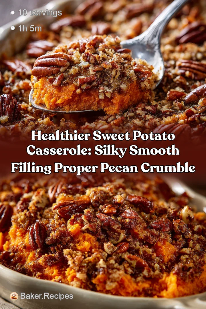 Healthier Sweet Potato Casserole: Silky Smooth Filling Proper Pecan Crumble