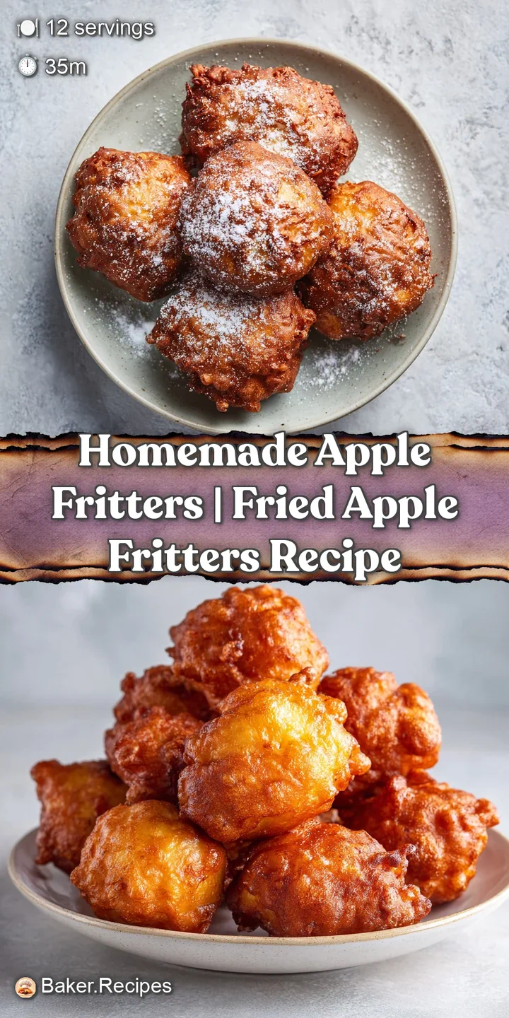 Close-up of a warm, crispy apple fritter, revealing tender fruit pieces and a golden, textured crust.